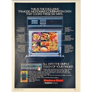 Modern Maid Tri-Mode 6-Way Microwave/Combination Oven. Vintage Print Ad 1986